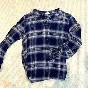 AG Adriano Goldschmied Womans dark blue purple Flannel plaid Top XS